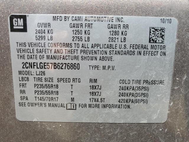 Photo 12 VIN: 2CNFLGE57B6276860 - CHEVROLET EQUINOX LT 