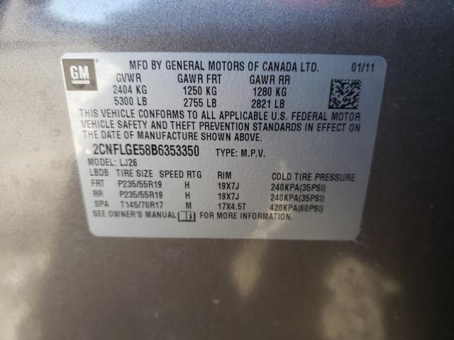 Photo 9 VIN: 2CNFLGE58B6353350 - CHEVROLET EQUINOX LT 