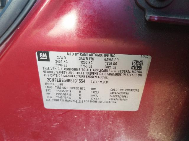 Photo 9 VIN: 2CNFLGE59B6291554 - CHEVROLET EQUINOX LT 