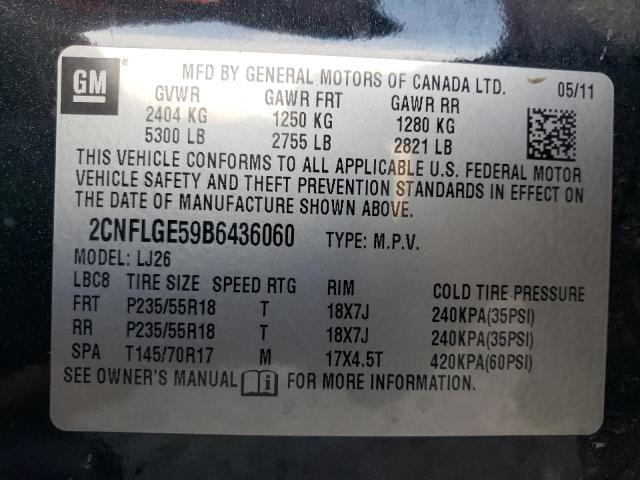 Photo 11 VIN: 2CNFLGE59B6436060 - CHEVROLET EQUINOX LT 