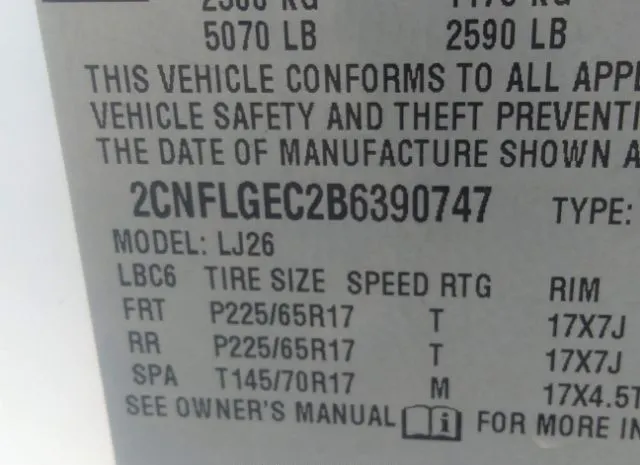 Photo 8 VIN: 2CNFLGEC2B6390747 - CHEVROLET EQUINOX 