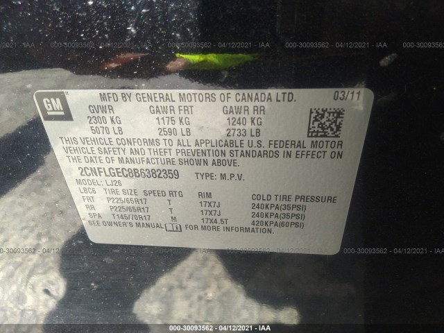 Photo 8 VIN: 2CNFLGEC8B6382359 - CHEVROLET EQUINOX 