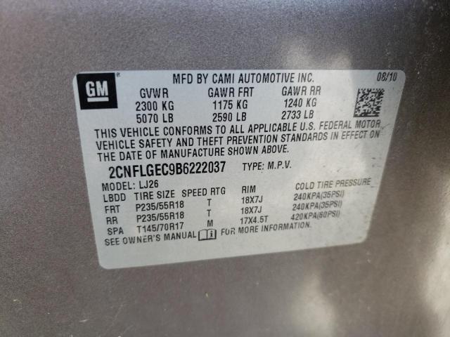 Photo 9 VIN: 2CNFLGEC9B6222037 - CHEVROLET EQUINOX LT 