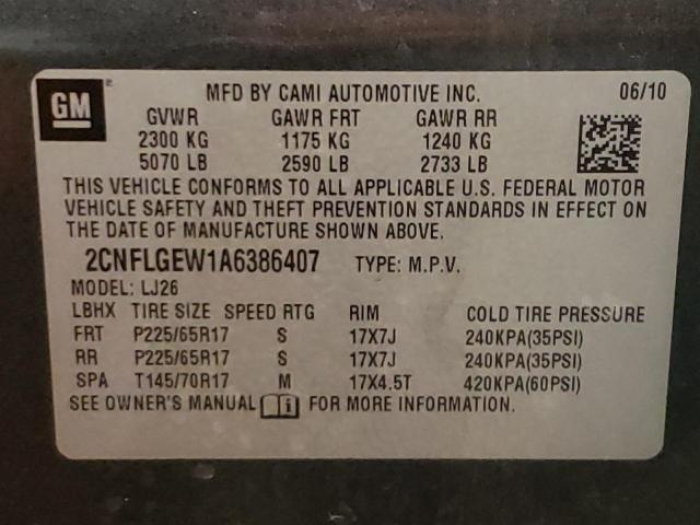 Photo 9 VIN: 2CNFLGEW1A6386407 - CHEVROLET EQUINOX LT 