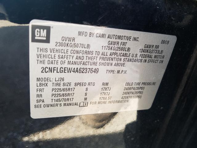 Photo 9 VIN: 2CNFLGEW4A6237649 - CHEVROLET EQUINOX LT 