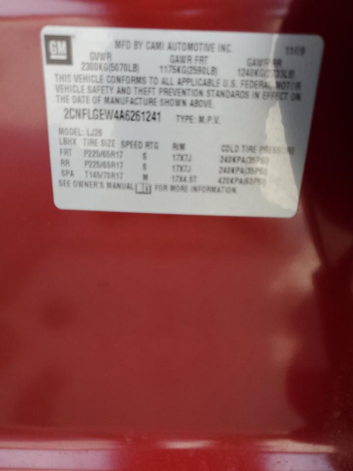 Photo 11 VIN: 2CNFLGEW4A6261241 - CHEVROLET EQUINOX 