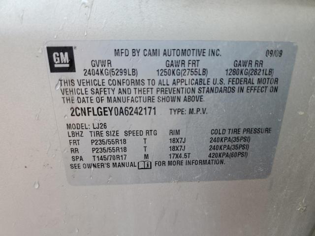 Photo 12 VIN: 2CNFLGEY0A6242171 - CHEVROLET EQUINOX LT 