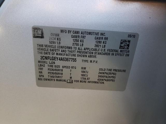 Photo 12 VIN: 2CNFLGEY4A6367755 - CHEVROLET EQUINOX LT 