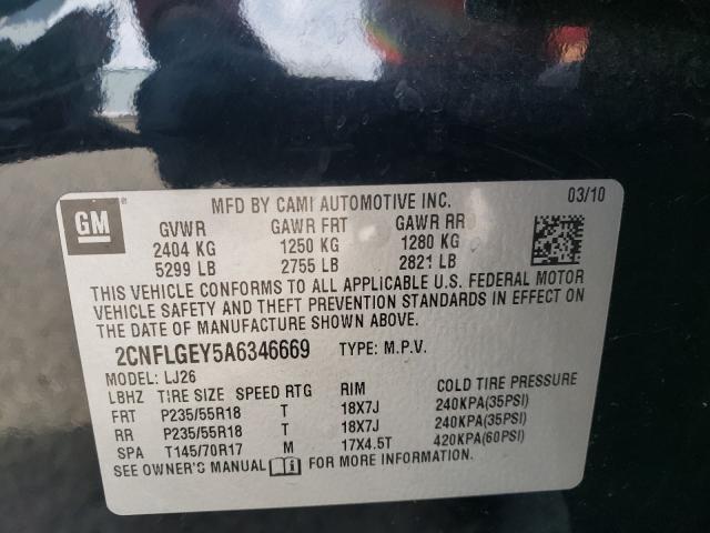 Photo 9 VIN: 2CNFLGEY5A6346669 - CHEVROLET EQUINOX LT 