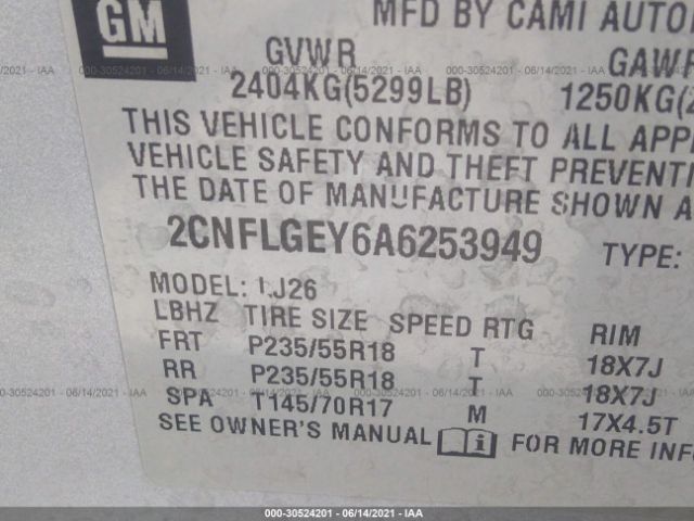 Photo 8 VIN: 2CNFLGEY6A6253949 - CHEVROLET EQUINOX 