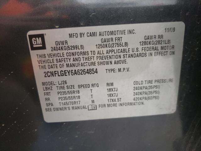 Photo 9 VIN: 2CNFLGEY6A6264854 - CHEVROLET EQUINOX LT 