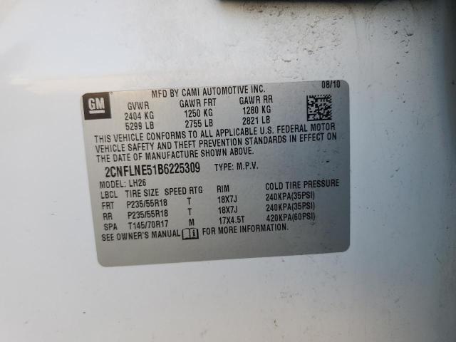 Photo 12 VIN: 2CNFLNE51B6225309 - CHEVROLET EQUINOX LT 