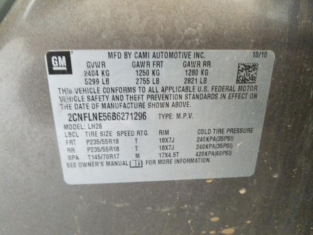 Photo 9 VIN: 2CNFLNE56B6271296 - CHEVROLET EQUINOX 