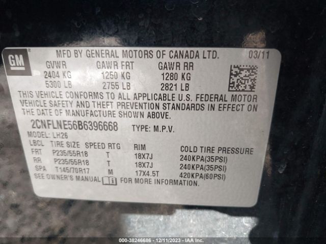 Photo 8 VIN: 2CNFLNE56B6396668 - CHEVROLET EQUINOX 