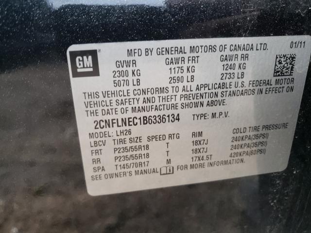 Photo 9 VIN: 2CNFLNEC1B6336134 - CHEVROLET EQUINOX LT 