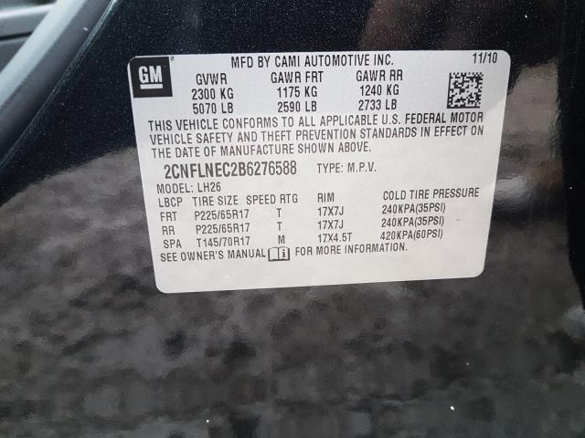 Photo 9 VIN: 2CNFLNEC2B6276588 - CHEVROLET EQUINOX LT 