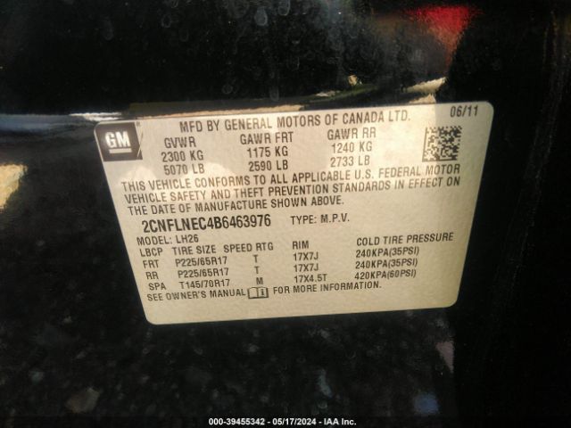 Photo 8 VIN: 2CNFLNEC4B6463976 - CHEVROLET EQUINOX 