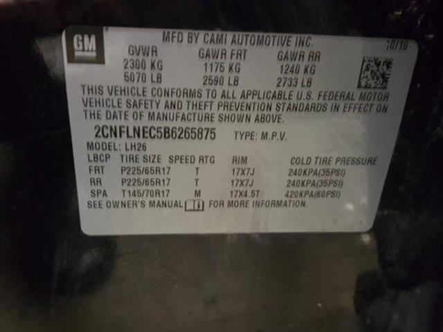 Photo 9 VIN: 2CNFLNEC5B6265875 - CHEVROLET EQUINOX LT 