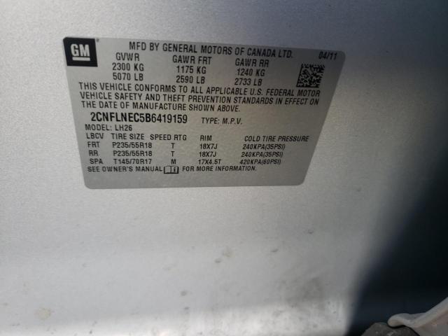 Photo 9 VIN: 2CNFLNEC5B6419159 - CHEVROLET EQUINOX LT 