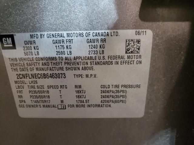 Photo 9 VIN: 2CNFLNEC6B6463073 - CHEVROLET EQUINOX LT 