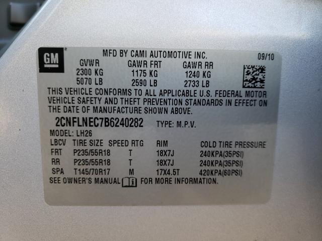 Photo 9 VIN: 2CNFLNEC7B6240282 - CHEVROLET EQUINOX LT 