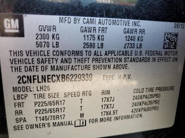 Photo 12 VIN: 2CNFLNECXB6229339 - CHEVROLET EQUINOX 