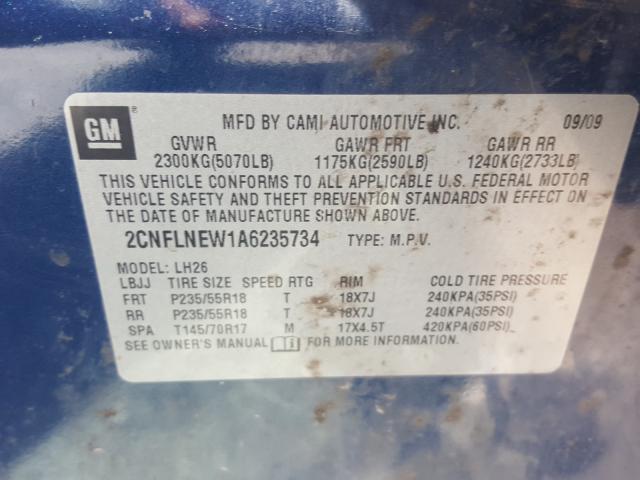 Photo 9 VIN: 2CNFLNEW1A6235734 - CHEVROLET EQUINOX LT 