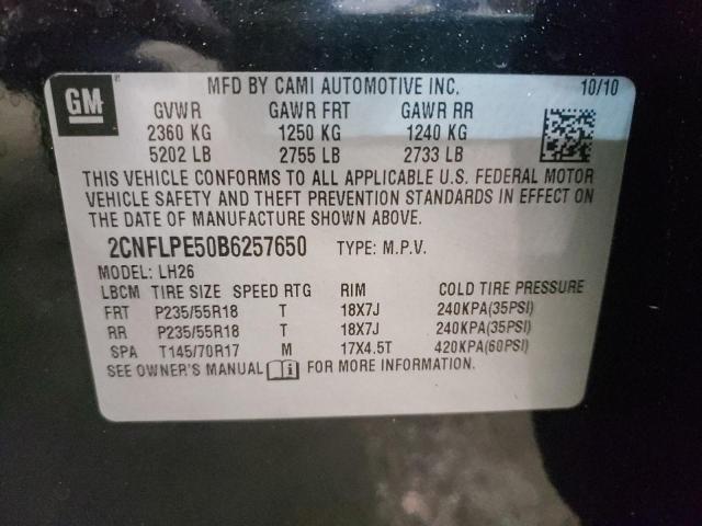 Photo 9 VIN: 2CNFLPE50B6257650 - CHEVROLET EQUINOX LT 