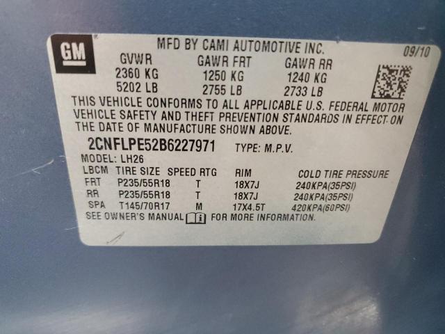 Photo 13 VIN: 2CNFLPE52B6227971 - CHEVROLET EQUINOX LT 