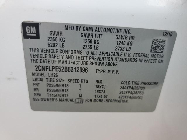 Photo 11 VIN: 2CNFLPE52B6312096 - CHEVROLET EQUINOX LT 