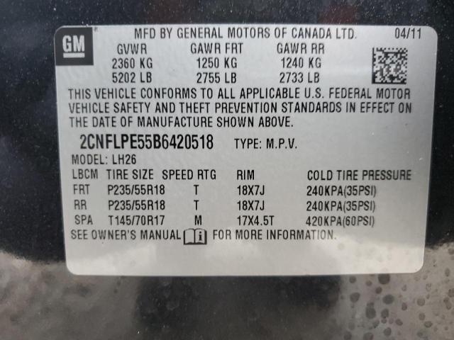 Photo 12 VIN: 2CNFLPE55B6420518 - CHEVROLET EQUINOX LT 