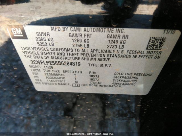 Photo 8 VIN: 2CNFLPE56B6284819 - CHEVROLET EQUINOX 