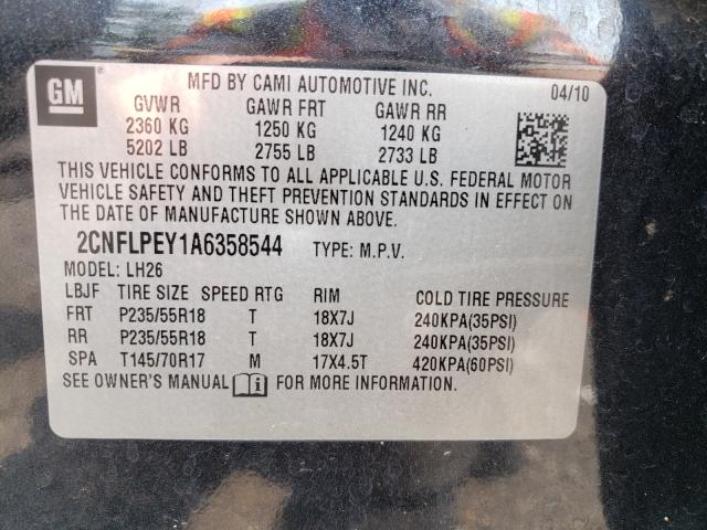 Photo 9 VIN: 2CNFLPEY1A6358544 - CHEVROLET EQUINOX LT 