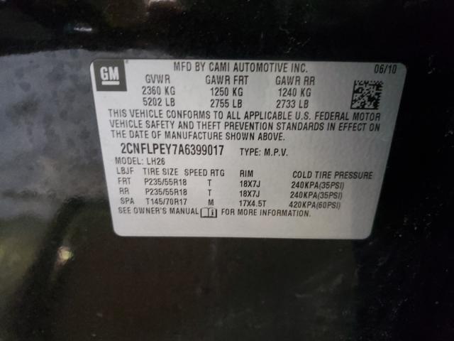 Photo 9 VIN: 2CNFLPEY7A6399017 - CHEVROLET EQUINOX LT 