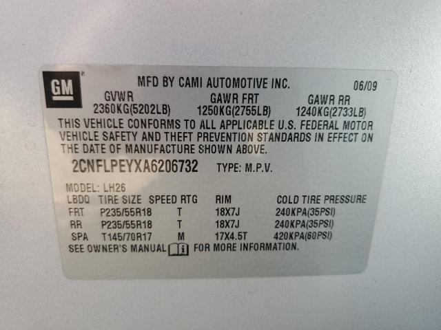 Photo 9 VIN: 2CNFLPEYXA6206732 - CHEVROLET EQUINOX LT 