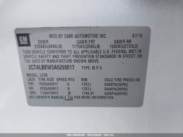 Photo 8 VIN: 2CTALBEW3A6290817 - GMC TERRAIN 