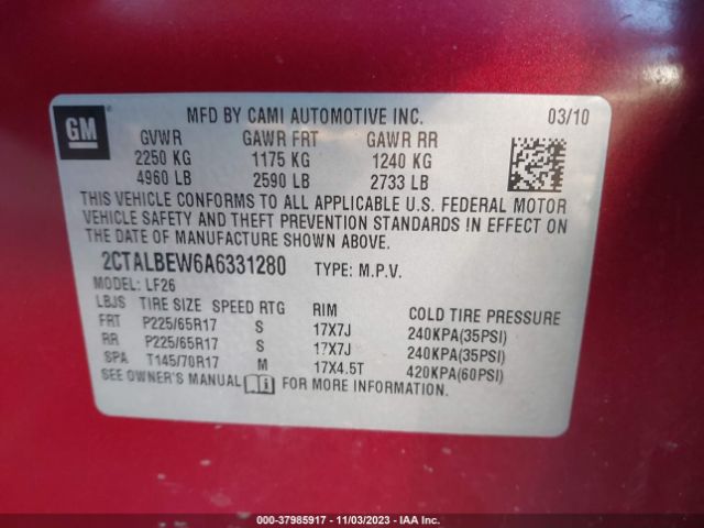 Photo 8 VIN: 2CTALBEW6A6331280 - GMC TERRAIN 