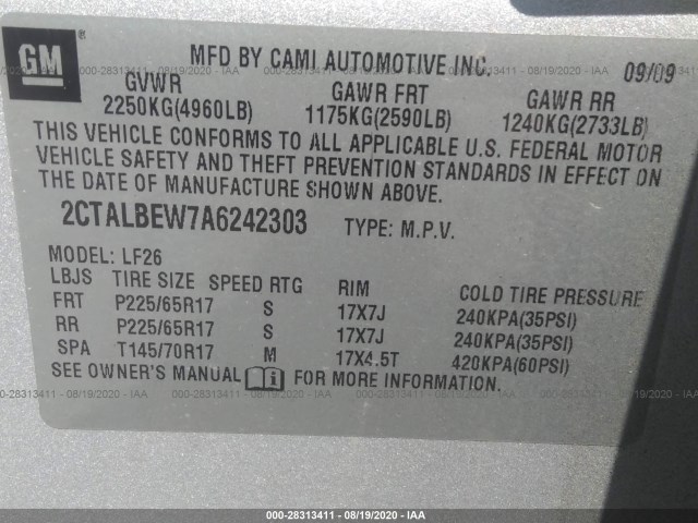 Photo 8 VIN: 2CTALBEW7A6242303 - GMC TERRAIN 