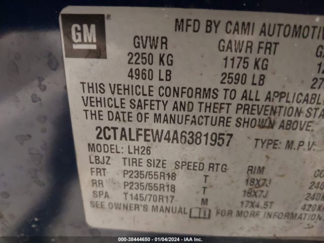 Photo 8 VIN: 2CTALFEW4A6381957 - GMC TERRAIN 