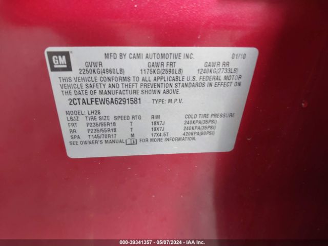 Photo 8 VIN: 2CTALFEW6A6291581 - GMC TERRAIN 