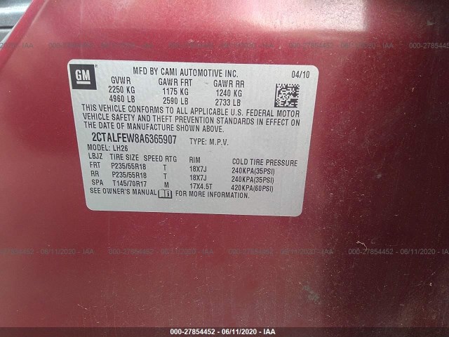 Photo 8 VIN: 2CTALFEW8A6365907 - GMC TERRAIN 