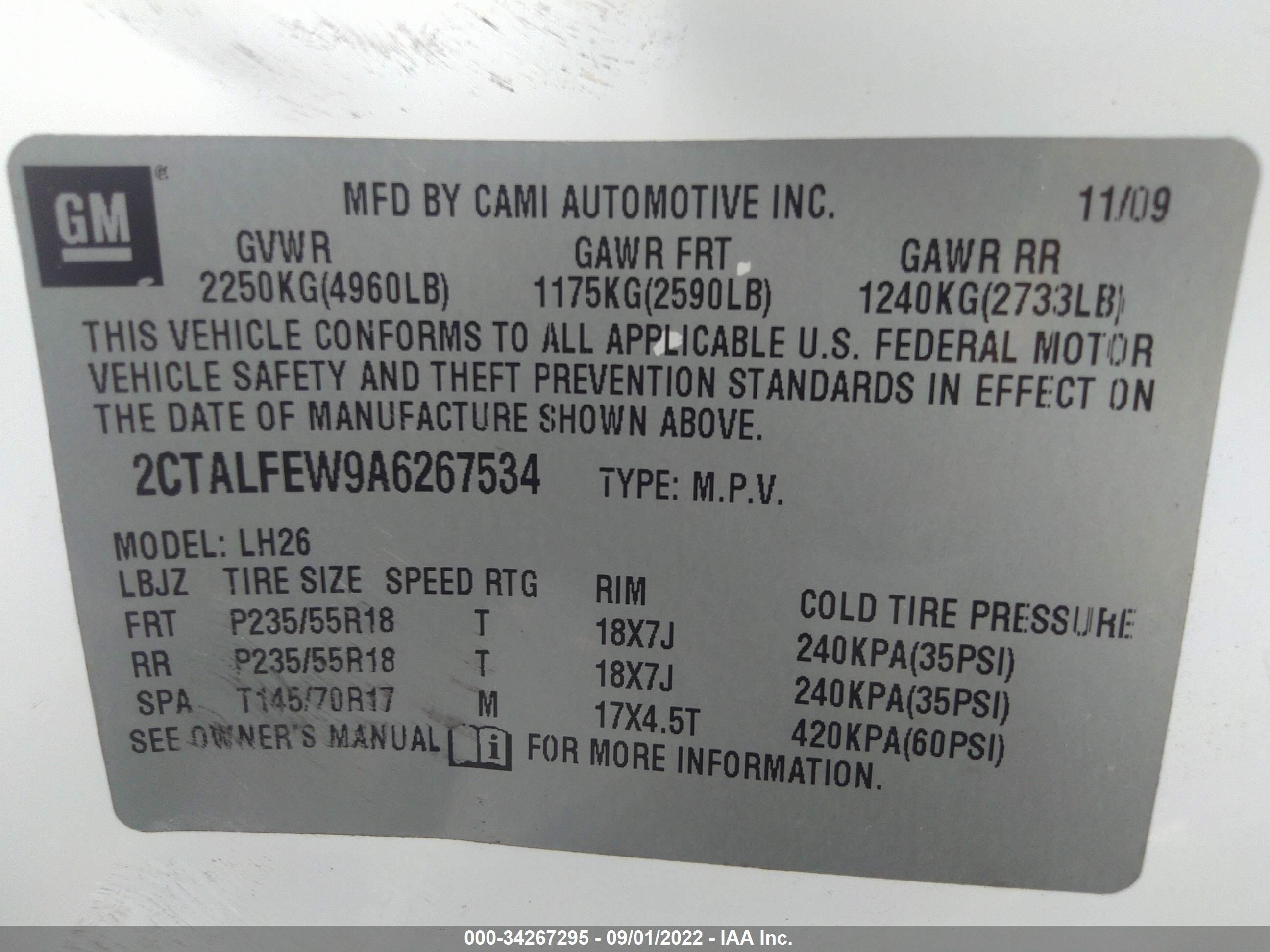 Photo 8 VIN: 2CTALFEW9A6267534 - GMC TERRAIN 