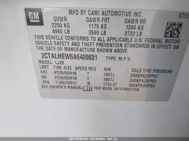 Photo 8 VIN: 2CTALHEW6A6409821 - GMC TERRAIN 