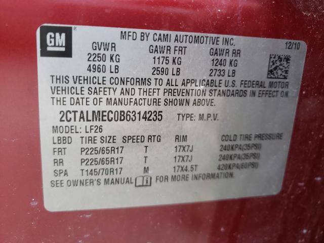 Photo 9 VIN: 2CTALMEC0B6314235 - GMC TERRAIN SL 