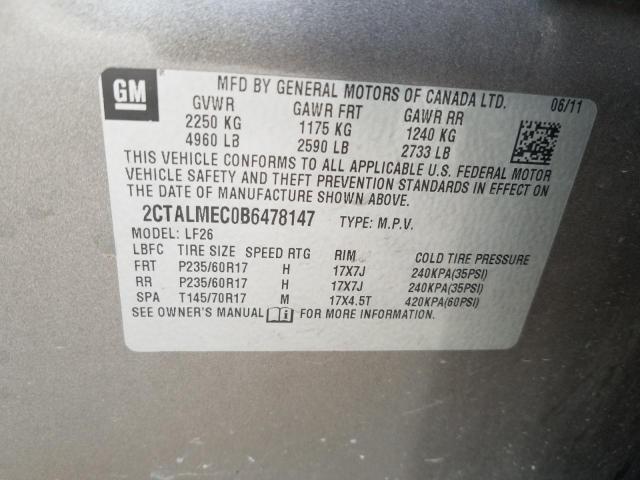 Photo 9 VIN: 2CTALMEC0B6478147 - GMC TERRAIN SL 