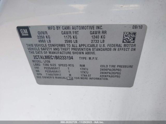 Photo 8 VIN: 2CTALMEC1B6233194 - GMC TERRAIN 