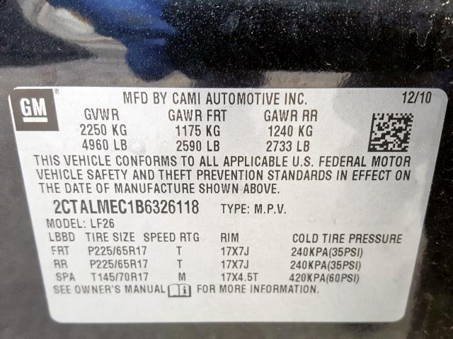 Photo 9 VIN: 2CTALMEC1B6326118 - GMC TERRAIN SL 