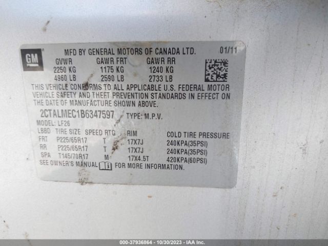 Photo 8 VIN: 2CTALMEC1B6347597 - GMC TERRAIN 