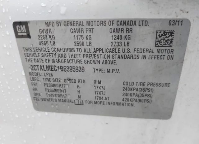 Photo 8 VIN: 2CTALMEC1B6395939 - GMC TERRAIN 