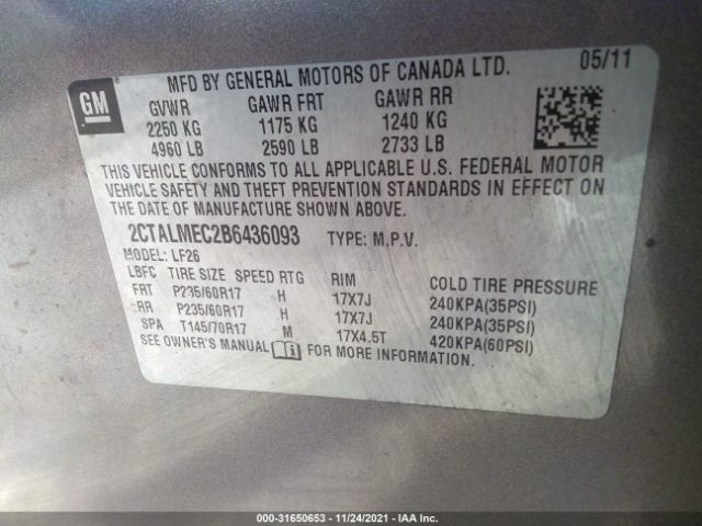 Photo 8 VIN: 2CTALMEC2B6436093 - GMC TERRAIN 